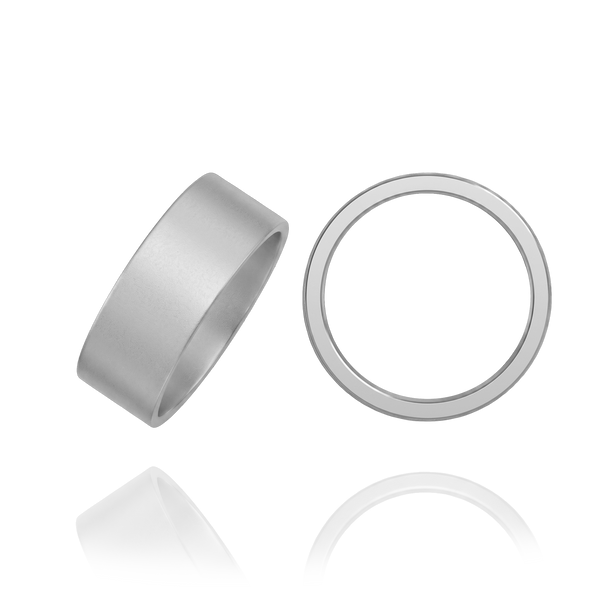 Sterling Silver Flat Wedding Bands with Optional Engraving  (6.0 mm)