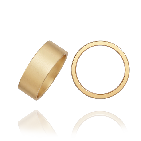14K Yellow Gold Flat Wedding Bands with Optional Engraving  (6.0 mm)