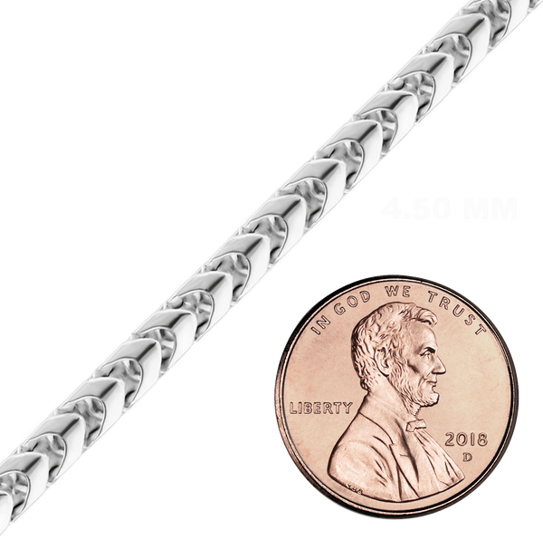 Bulk / Spooled Franco Chain in Sterling Silver (1.30 mm - 4.50 mm)