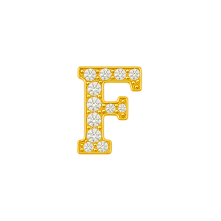 Large Initial Charm with Lab Grown Diamonds Finding in 14K Gold (8 mm)