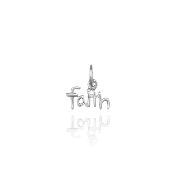 Faith Charm in Sterling Silver (11 x 10mm)