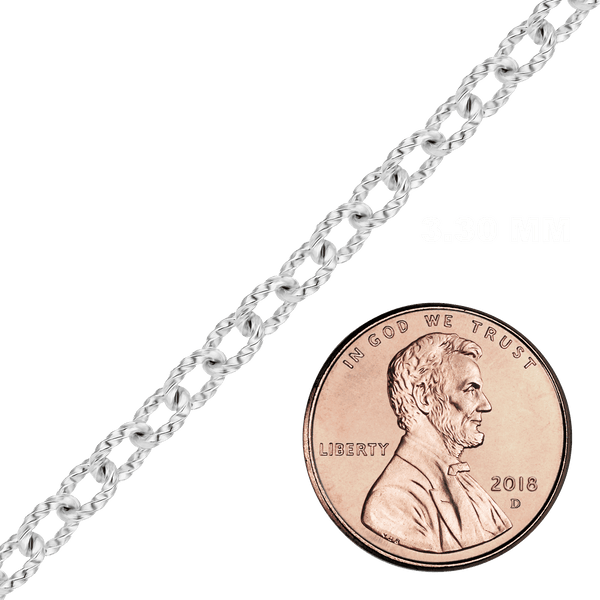 Bulk / Spooled Fancy Round Cable Chain in Sterling Silver (2.40 mm - 3.80 mm)