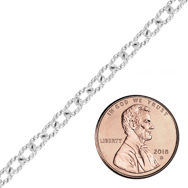 Bulk / Spooled Fancy Round Cable Chain in Sterling Silver (2.40 mm - 3.80 mm)