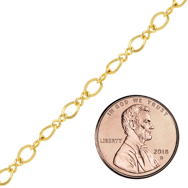 Bulk / Spooled Figure Eight Chain in 14K Yellow Gold (2.30 mm - 3.70 mm)