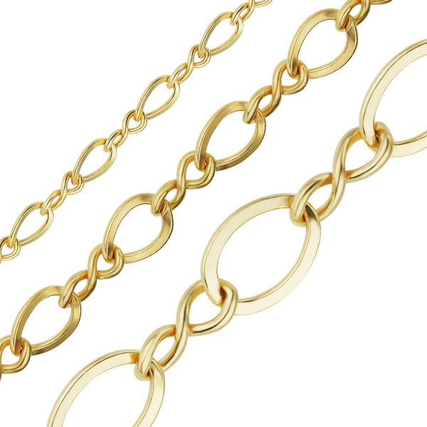 Bulk / Spooled Figure Eight Chain in 14K Gold-Filled (2.30 mm - 5.50 mm)