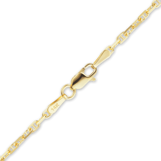 Finished Anchor Mariner Cable Necklace in 14K Yellow Gold (2.00 mm - 4.85 mm)