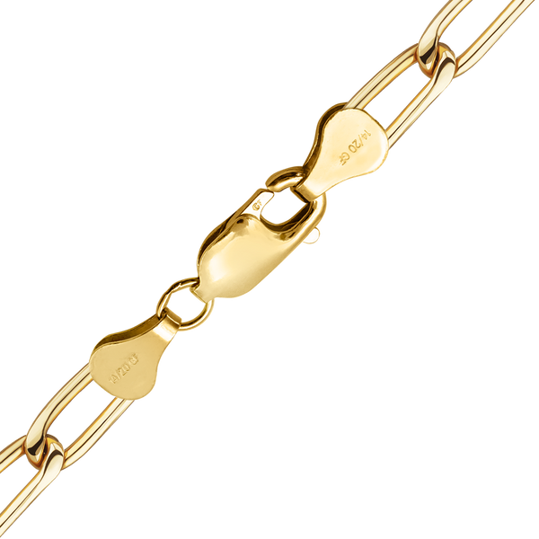 Finished Elongated Curb Anklet in 14K Gold-Filled (2.90 mm - 5.10 mm)