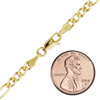 Finished Classic Figaro Semi-Solid Bracelet in 14K Yellow Gold (1.80 mm - 6.60 mm)