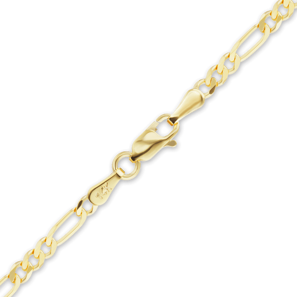 Finished Classic Figaro Anklet in 14K Yellow Gold (1.50 mm - 11.50 mm)