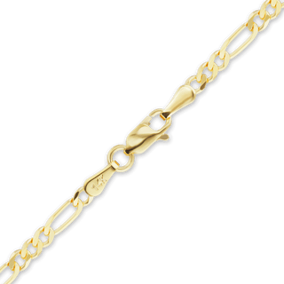 Finished Classic Figaro Bracelet in 18K Yellow Gold (3.80 mm)