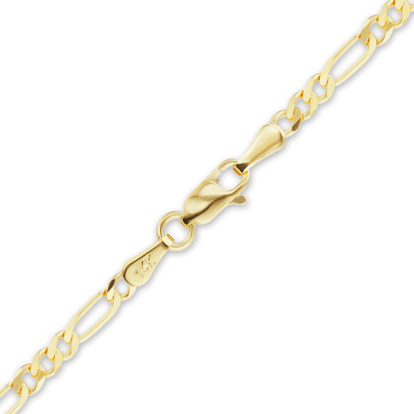 Finished Classic Figaro Necklace in 10K Yellow Gold (3.00 mm - 4.75 mm)