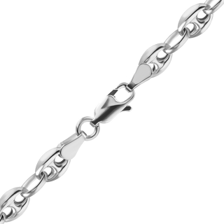 Finished Classic Puffed Mariner Link Hollow Necklace in Sterling Silver (4.50 mm - 8.00 mm)