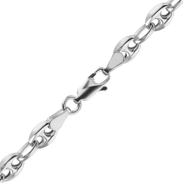 Finished Classic Puffed Mariner Link Semi-Solid Necklace in Sterling Silver (4.50 mm - 8.00 mm)