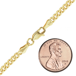 Finished Curb Necklace in 10K Yellow Gold (Cuban) (3.40 mm - 11.00 mm)