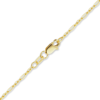 Finished Diamond Cut Cable Figaro Bracelet in 14K Yellow Gold (1.60 mm)