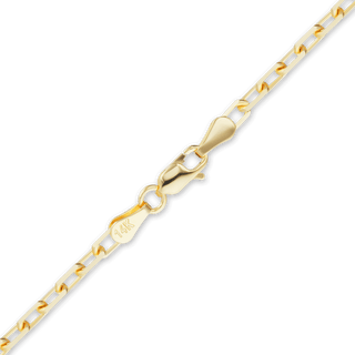 Finished Elongated Diamond Cut Cable Anklet in 18K Yellow Gold (1.00 mm - 2.60 mm)