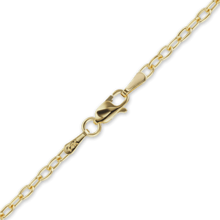 Finished Elongated Hollow Cable Necklace in 18K Yellow Gold (5.80 mm)