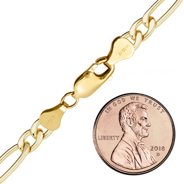 Finished Classic Figaro Anklet in 14K Gold-Filled (1.50 mm - 5.00 mm)