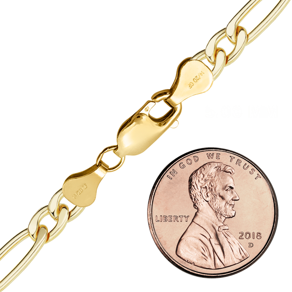 Finished Classic Figaro Bracelet in 14K Gold-Filled (1.50 mm - 5.00 mm)
