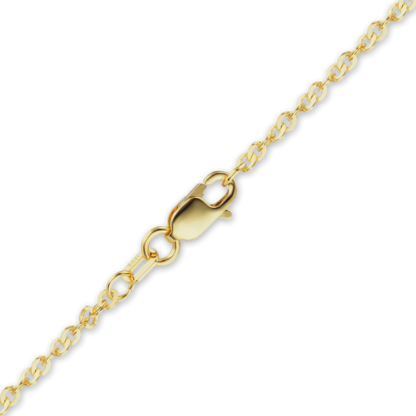 Finished Flat Twisted Cable Anklet in 14K Yellow Gold (1.62 mm)