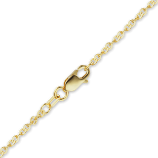 Finished Flat Twisted Cable Anklet in 14K Yellow Gold (1.62 mm)