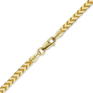 Finished Franco Foxtail Bracelet in 14K Yellow Gold (1.25 mm - 3.20 mm)