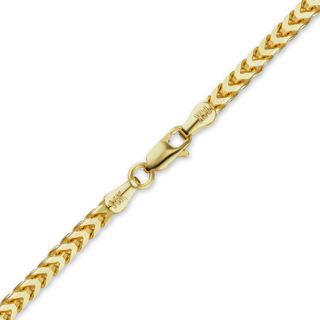 Finished Franco Foxtail Necklace in 14K Yellow Gold (1.25 mm - 3.20 mm)