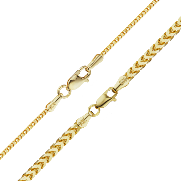 Finished Franco Foxtail Anklet in 14K Yellow Gold (1.25 mm - 3.20 mm)