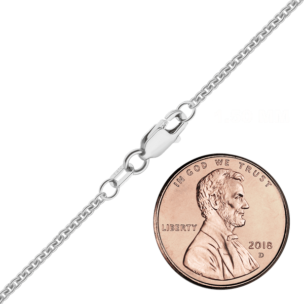 Finished Heavy Round Cable Necklace in 14K White Gold (0.70 mm - 3.00 mm)