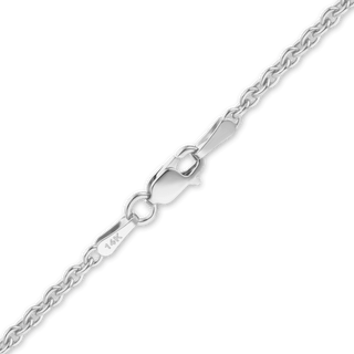 Finished Heavy Round Cable Anklet in 14K White Gold (0.70 mm - 3.00 mm)