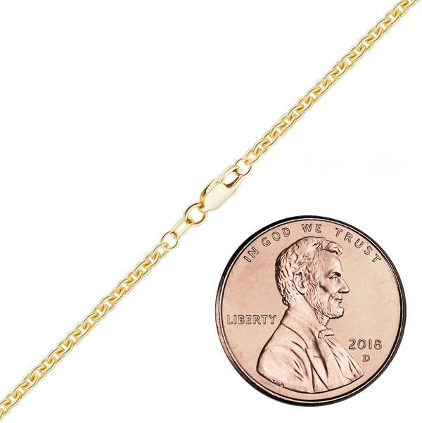 Finished Heavy Round Cable Necklace in 18K Yellow Gold (0.70 mm - 3.80 mm)