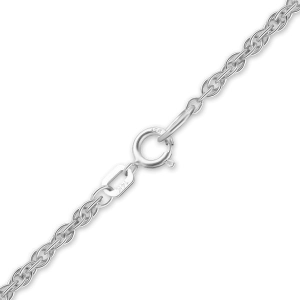 Finished Classic Machine Rope Anklet in 14K White Gold (1.20 mm - 2.00 mm)