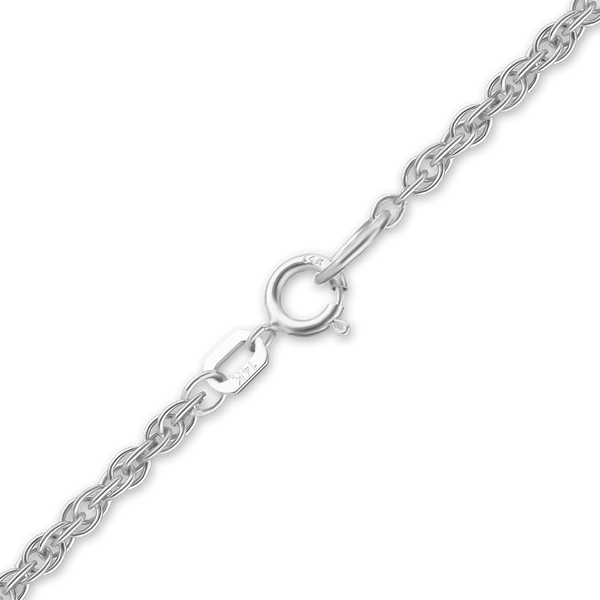 Finished Classic Machine Rope Bracelet in 14K White Gold (1.20 mm - 2.00 mm)