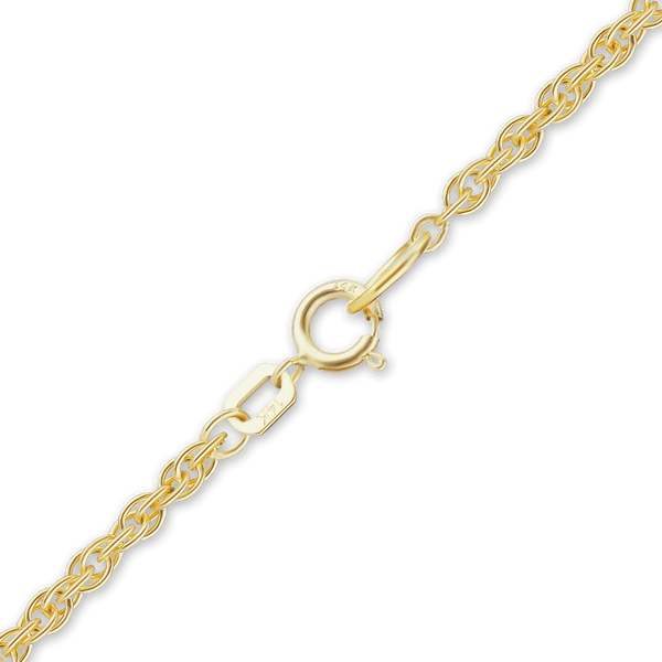 Finished Classic Machine Rope Necklace in 14K Yellow Gold (0.80 mm - 2.00 mm)