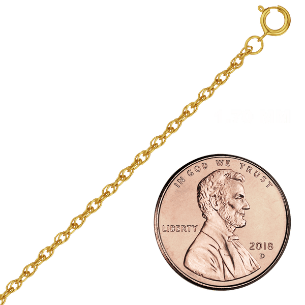 Finished Machine Rope Necklace in 14K Gold-Filled (1.20 mm - 1.70 mm)