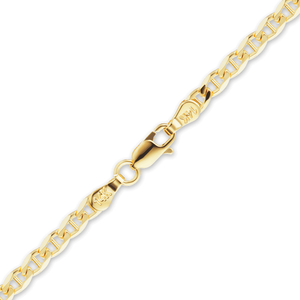 Finished Mariner Curb Necklace in 18K Yellow Gold (2.60 mm - 3.70 mm)