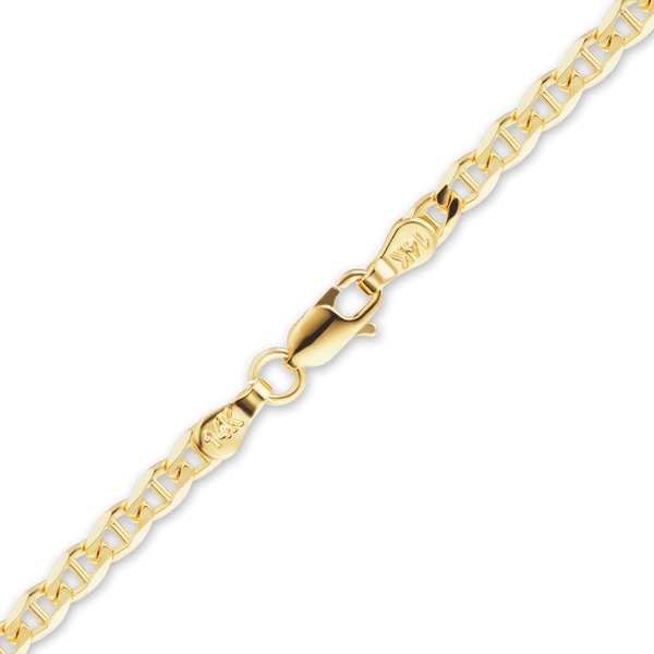 Finished Mariner Curb Bracelet in 18K Yellow Gold (2.60 mm - 3.70 mm)