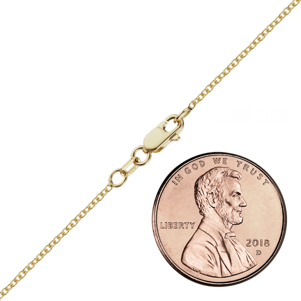 Finished Medium Round Cable Necklace in 14K Yellow Gold (1.05 mm - 4.05 mm)