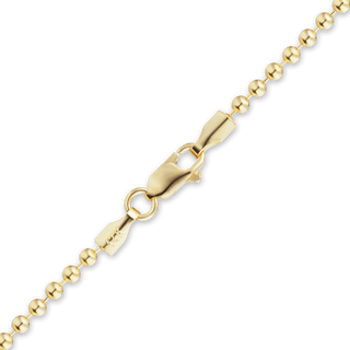 Finished Round Bead Necklace in 18K Yellow Gold (1.20 mm - 2.50 mm)