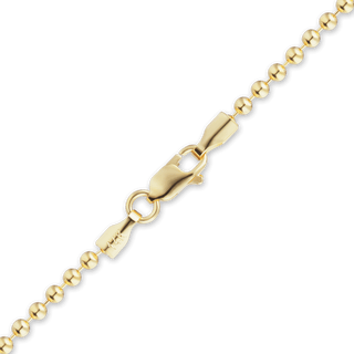 Finished Round Bead Anklet in 18K Yellow Gold (1.20 mm - 2.50 mm)