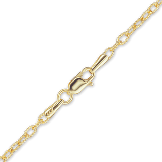 Finished Textured Cable Anklet in 14K Yellow Gold (1.90 mm - 3.35 mm)