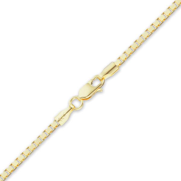 Finished Venetian Box Anklet in 18K Yellow Gold (1.00 mm - 2.50 mm)