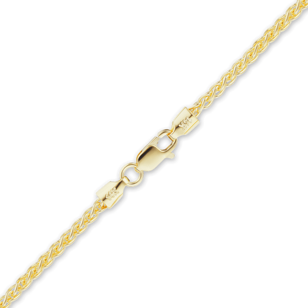 Finished Wheat Anklet in 14K Yellow Gold (1.25 mm - 3.50 mm)