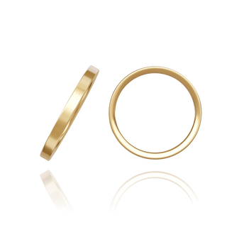 14K Yellow Gold Flat Wedding Bands (2.0 mm - 6.0 mm)