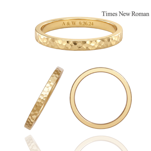 14K Yellow Gold Flat Wedding Bands with Optional Engraving  (2.0 mm)