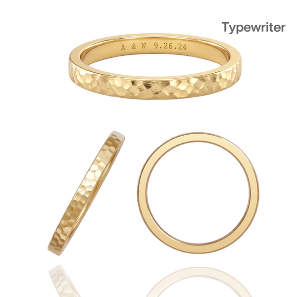 14K Yellow Gold Flat Wedding Bands with Optional Engraving  (2.0 mm)