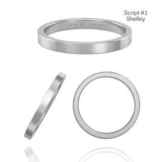 Sterling Silver Flat Wedding Bands with Optional Engraving  (2.0 mm)