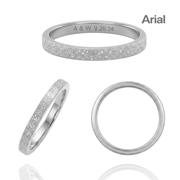 14K White Gold Flat Wedding Bands with Optional Engraving  (2.0 mm)