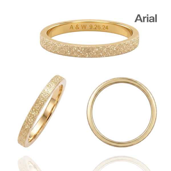14K Yellow Gold Flat Wedding Bands with Optional Engraving  (2.0 mm)