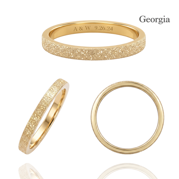 14K Yellow Gold Flat Wedding Bands with Optional Engraving  (2.0 mm)